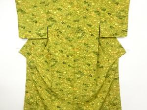 未使用品　草花模様小紋着物